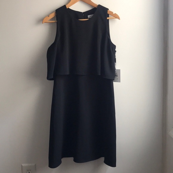 calvin klein crepe cape dress